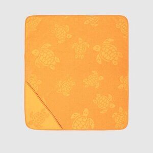 NWT! VILEBREQUIN Baby Beach Towel Turtle Jacquard Solid in Yellow Orange Curry
